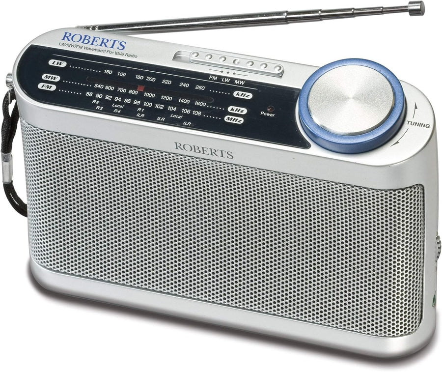 Portable 3-Band LW/MW/FM Radio Grey Battery Powered Headphone Jack
