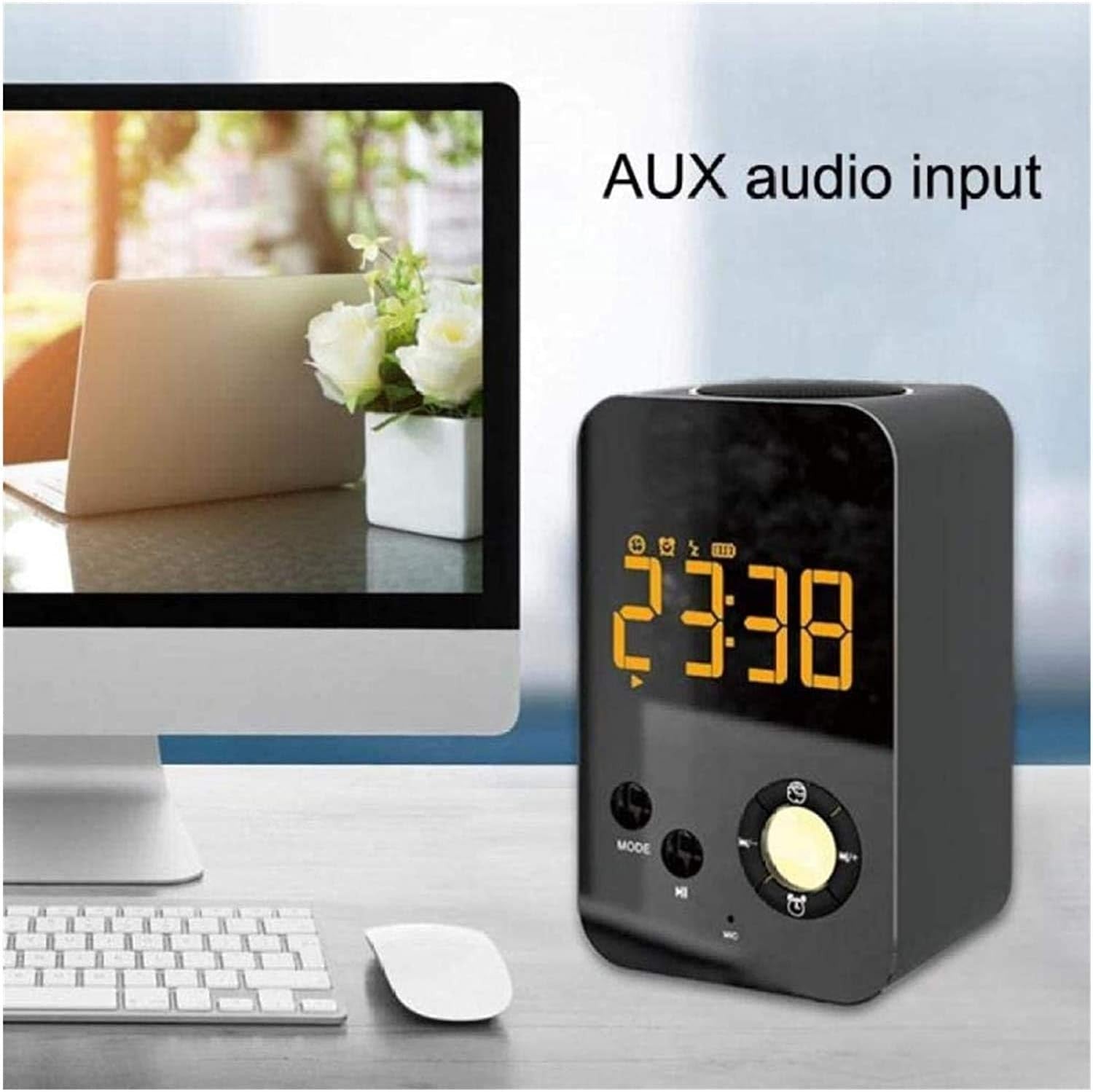 Digital Alarm Clock Radio USB Charger LED Display Snooze Bedside Black