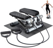 Mini Stair Stepper w/ LCD Monitor, Resistance Bands & Non-Slip Pedals