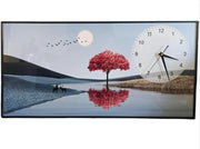 Large Autumn Tree Wall Clock 40x80cm Silent Quartz Modern Home Decor