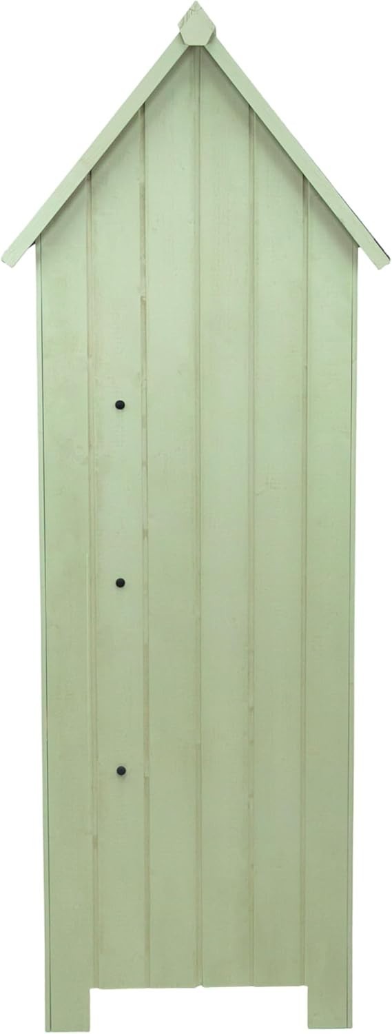 Wooden Garden Shed Outdoor Storage with Shelves, Hooks & Lockable Doors Green