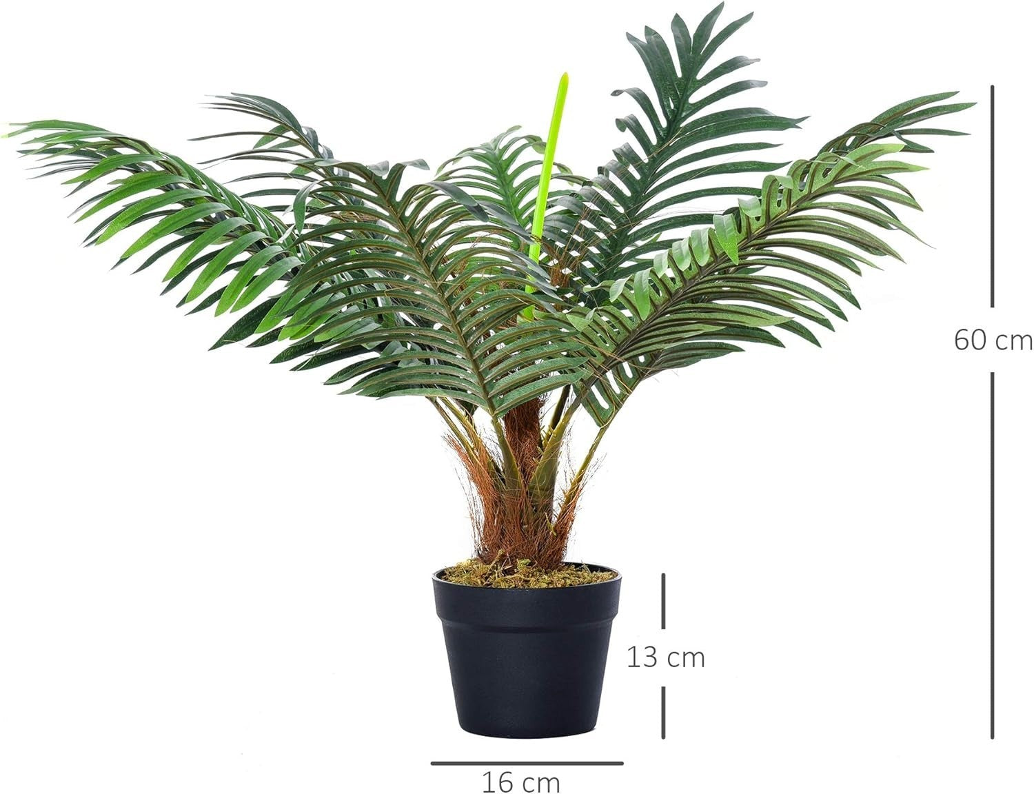Artificial Palm Tree 60cm Faux Green Plant with Pot Tropical Home Garden Decor