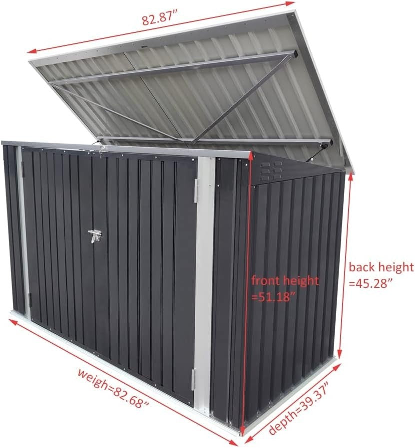Galvanized Metal Garden Shed 1.05x2.1x1.3m Outdoor Tool & Bike Storage