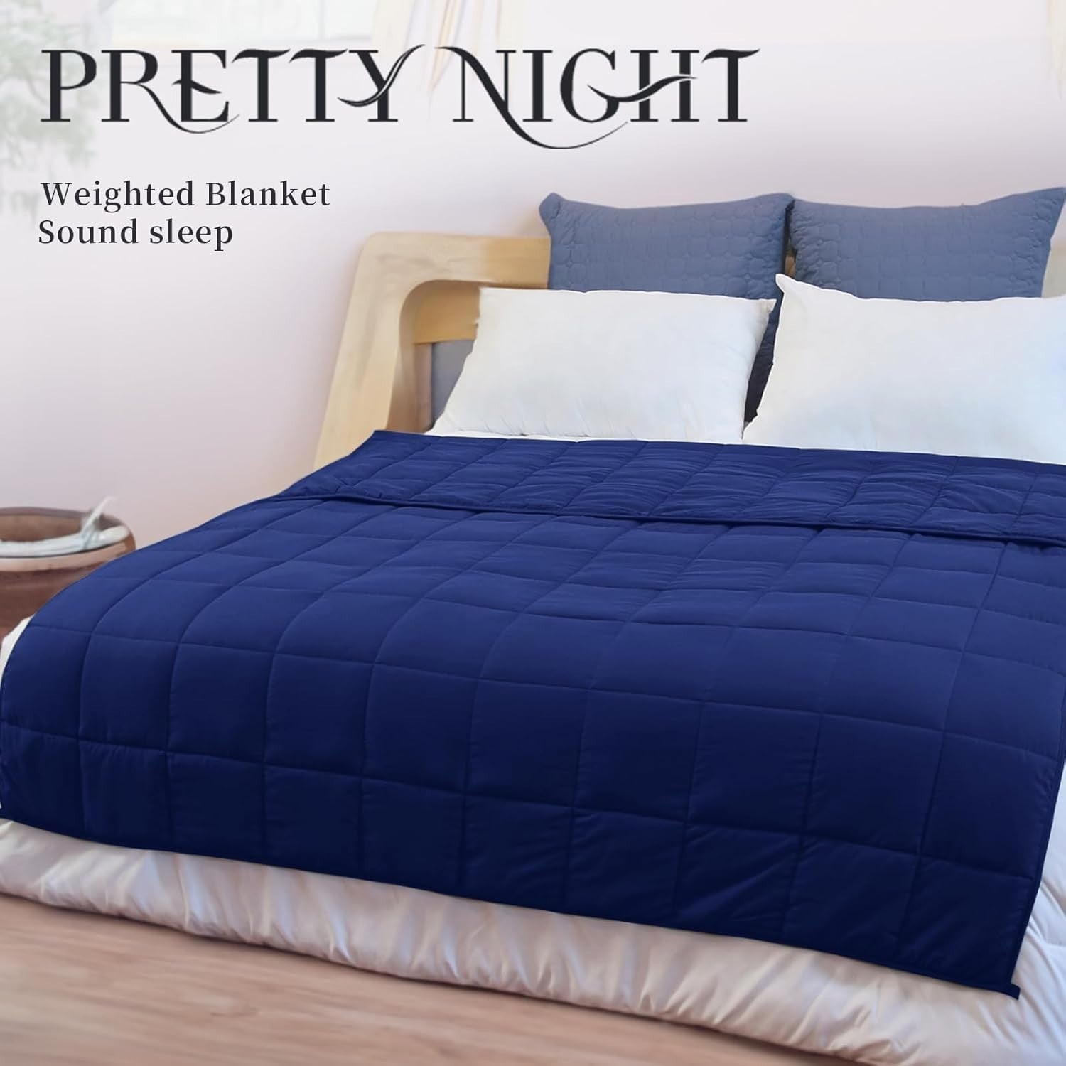 7lb Weighted Blanket 41x60 Navy Blue Heavy Blanket for Kids & Adults