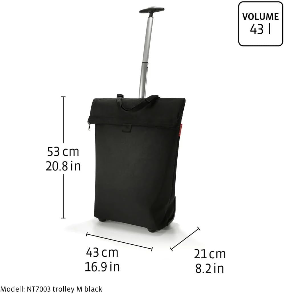 Foldable Shopping Trolley with Adjustable Handle & Recycled Water-Resistant Bag