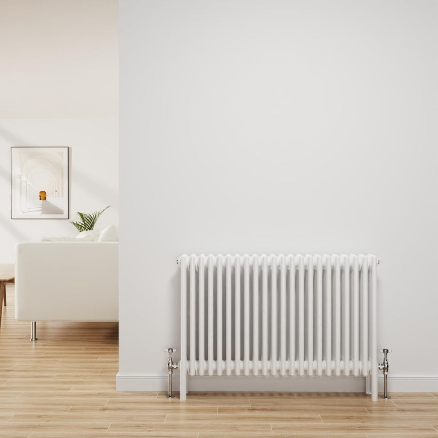 Gloss White 4 Column Radiator 600x1010mm Central Heating Bathroom