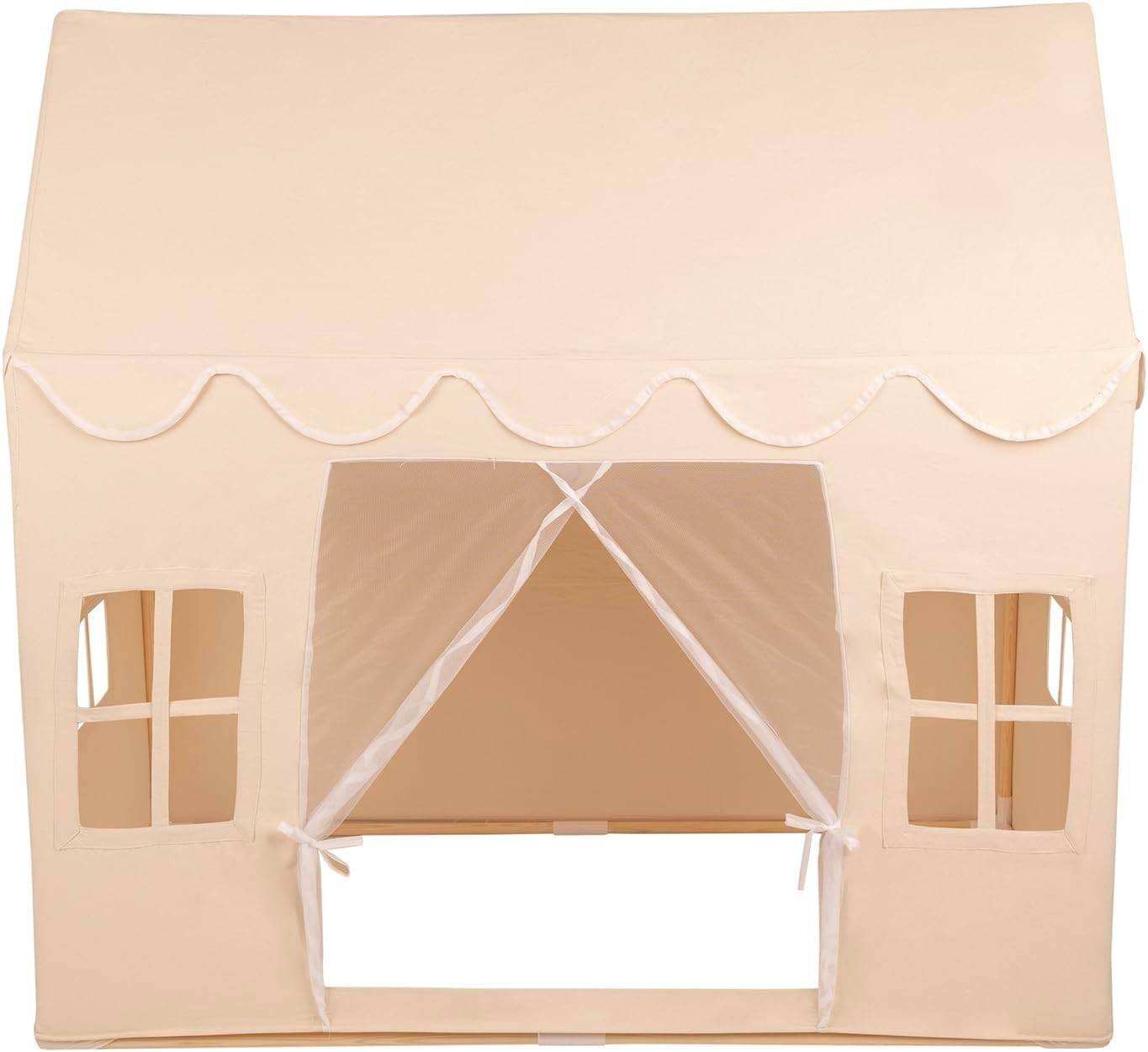 Foldable Kids Cotton Play Tent Indoor Outdoor w Windows Door Compact