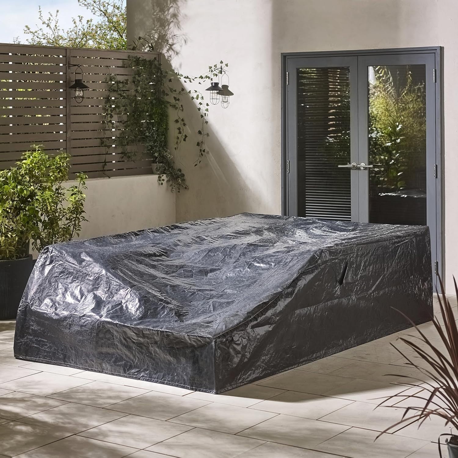 6 Seater L-Shaped Outdoor Sofa Set Garden Patio Metal Rattan Style