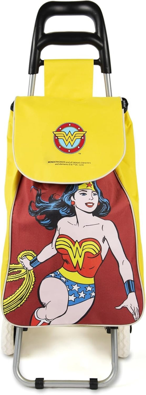 38L Foldable Wonder Woman Shopping Trolley Water-Resistant Grey Bag