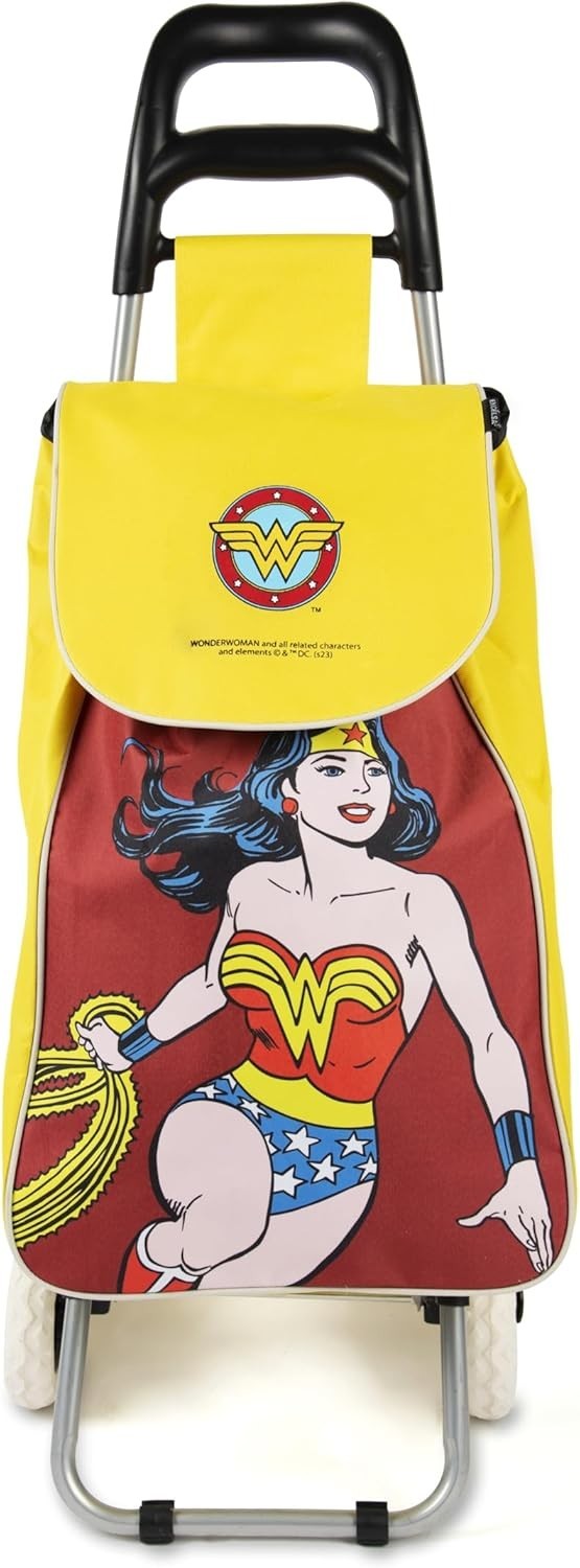 38L Foldable Wonder Woman Shopping Trolley Water-Resistant Grey Bag