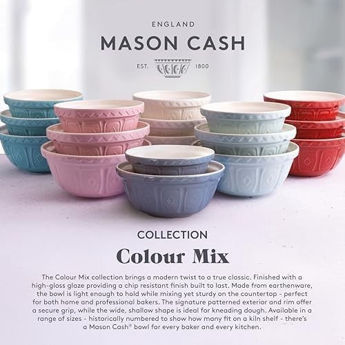 2.7L Powder Pink Mixing Bowl Earthenware Classic Kitchen Bakeware