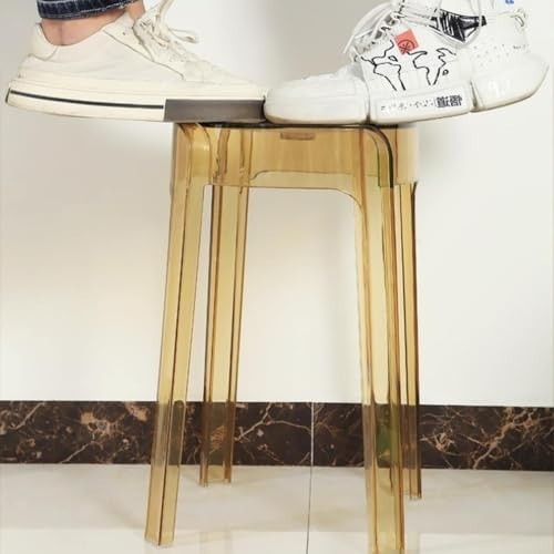 Clear Acrylic Bar Stool Backless Stackable Modern Kitchen & Patio Chair