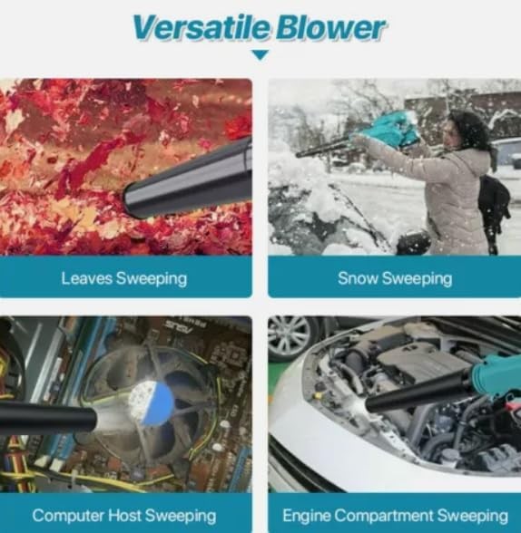 650W Cordless Leaf Blower Vacuum 2-in-1 Brushless High Power 21V