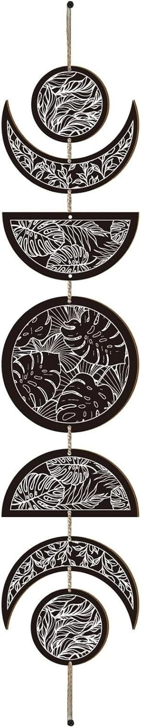 Moon Phase Wall Art Wooden Boho Witchy Hanging Decor