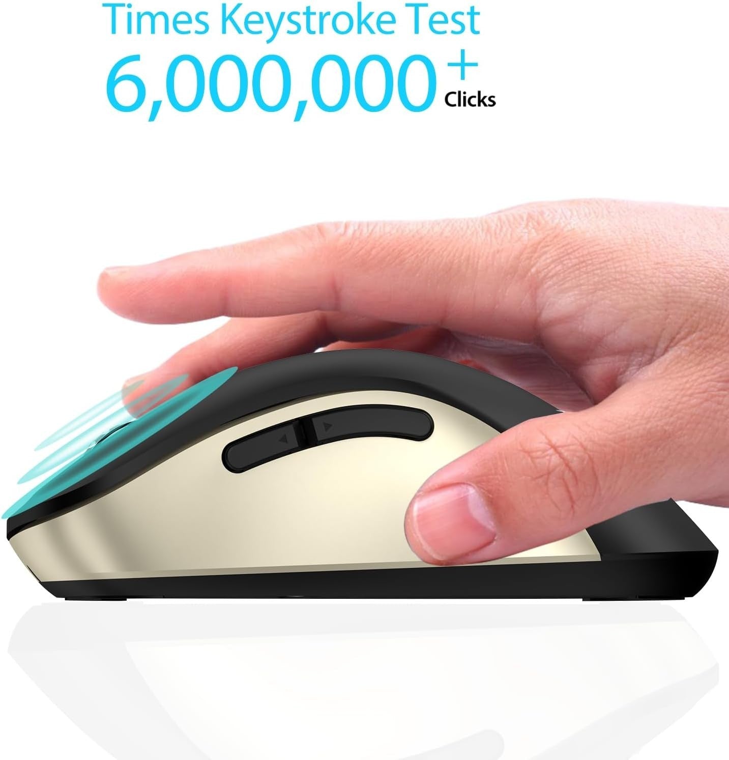 Black Gold Wireless Mouse 1400 DPI USB 2.4G 5 Button Ergonomic
