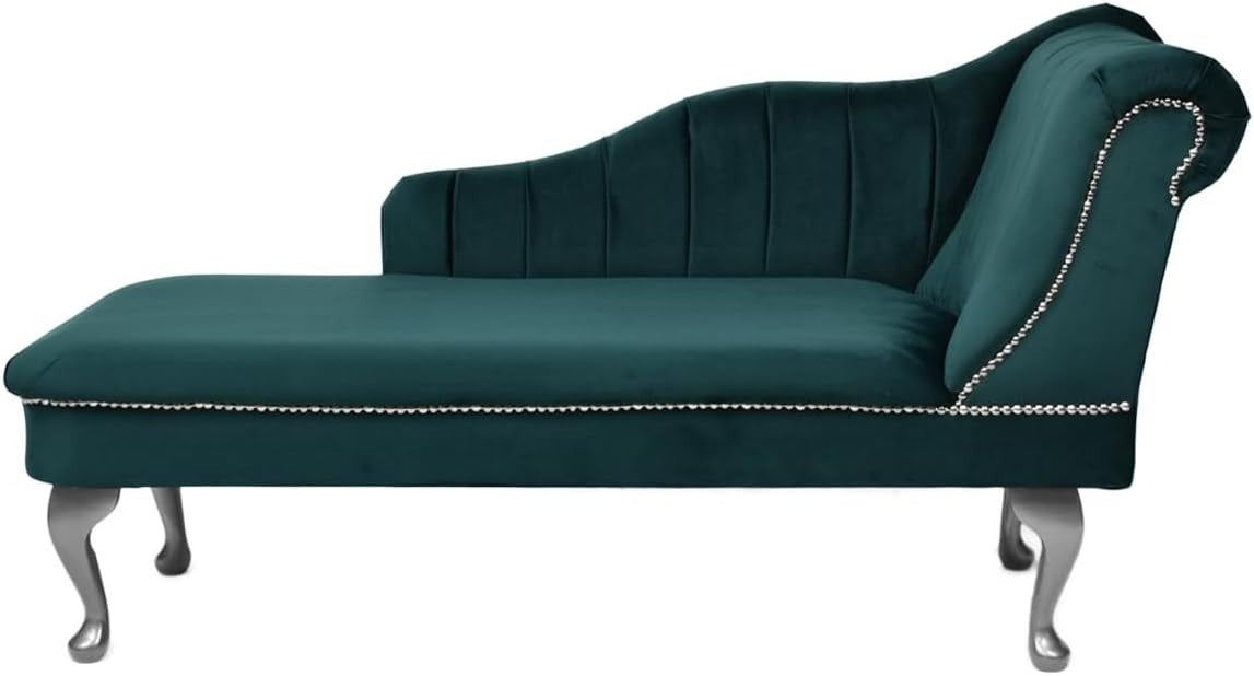 Velvet Chaise Lounge Right Hand Tufted Accent Sofa Chair Jasper 133cm