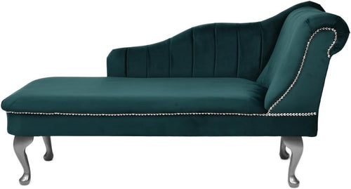 Velvet Chaise Lounge Right Hand Tufted Accent Sofa Chair Jasper 133cm