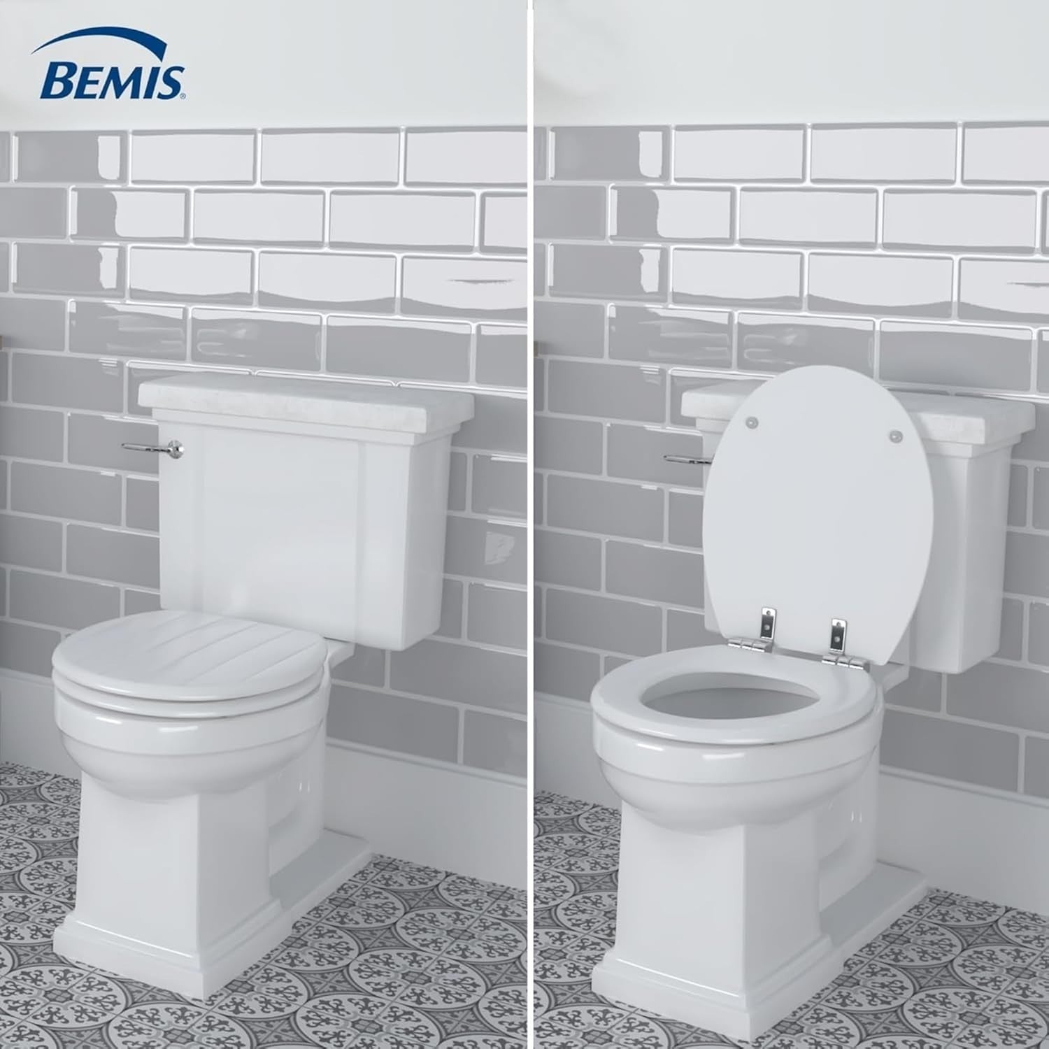 Cottage Ultra-Fix White Wooden Toilet Seat Soft Close Chrome Hinges