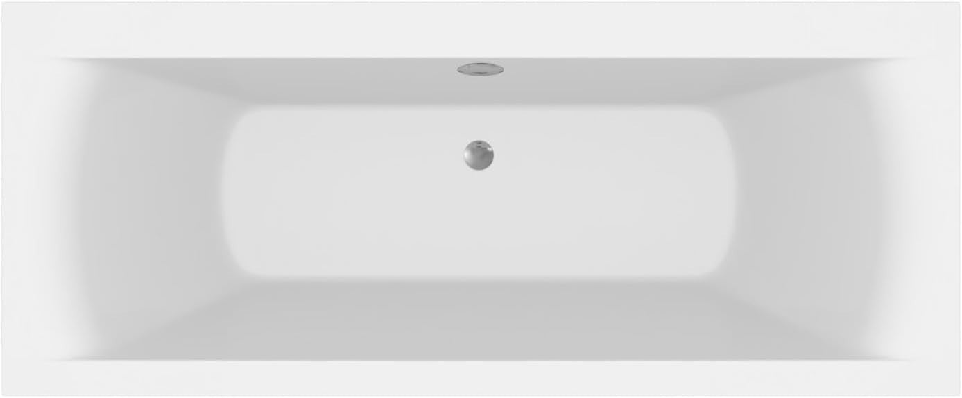 1700x700mm Double Ended Straight Bath with Panels – White Gloss Acrylic Tub