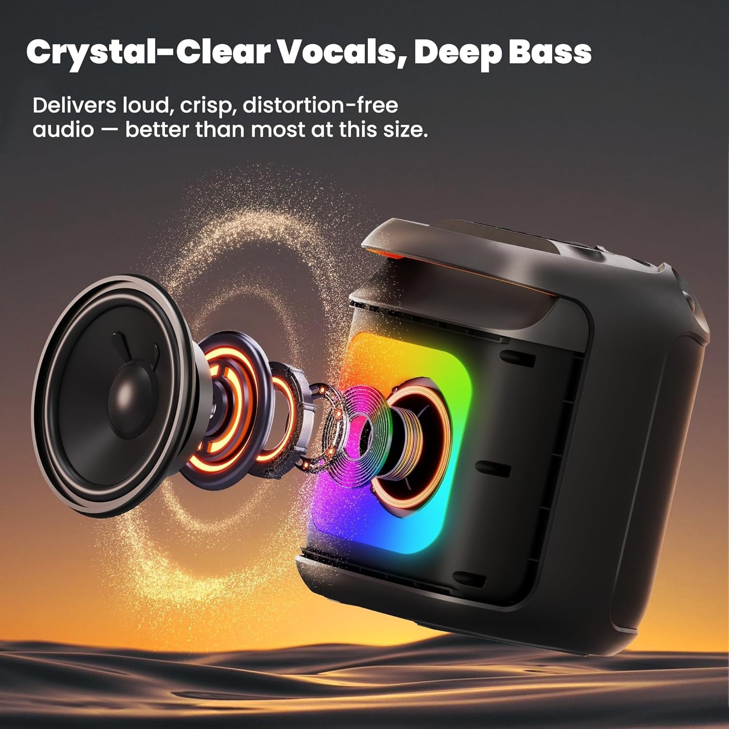 Portable Karaoke Machine 2 Microphones Bluetooth Speaker for TV