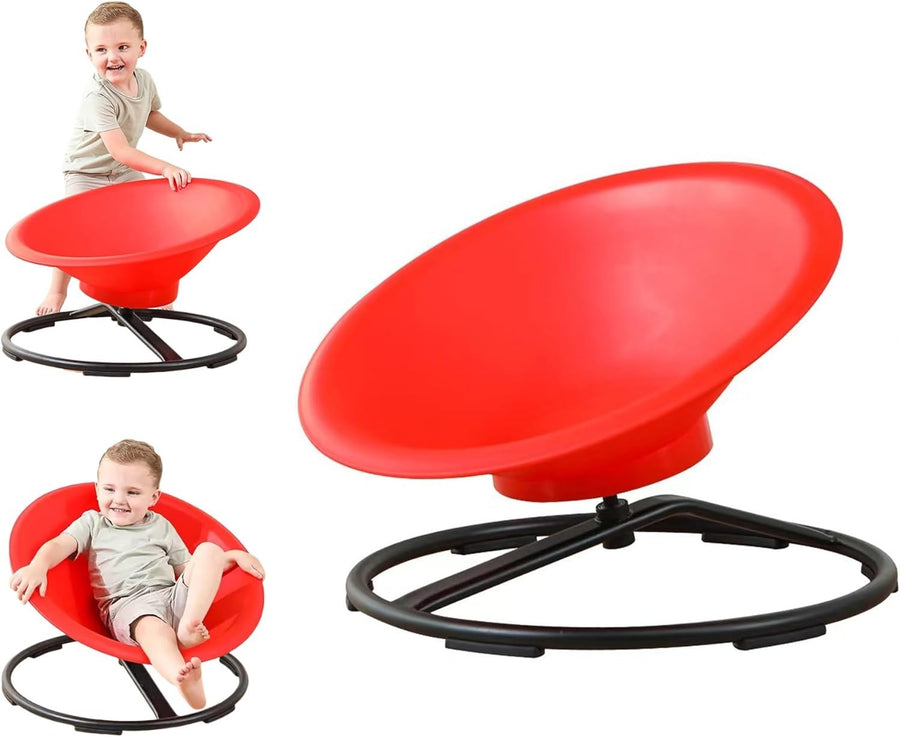Large Red Sensory Spinning Chair 65cm Autism Kids Adults 360 Swivel Seat Therapy