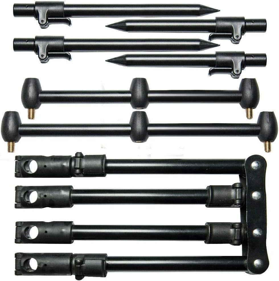 Ultra Compact Fishing Rod Pod Adjustable Carry Case Matt Black Setup