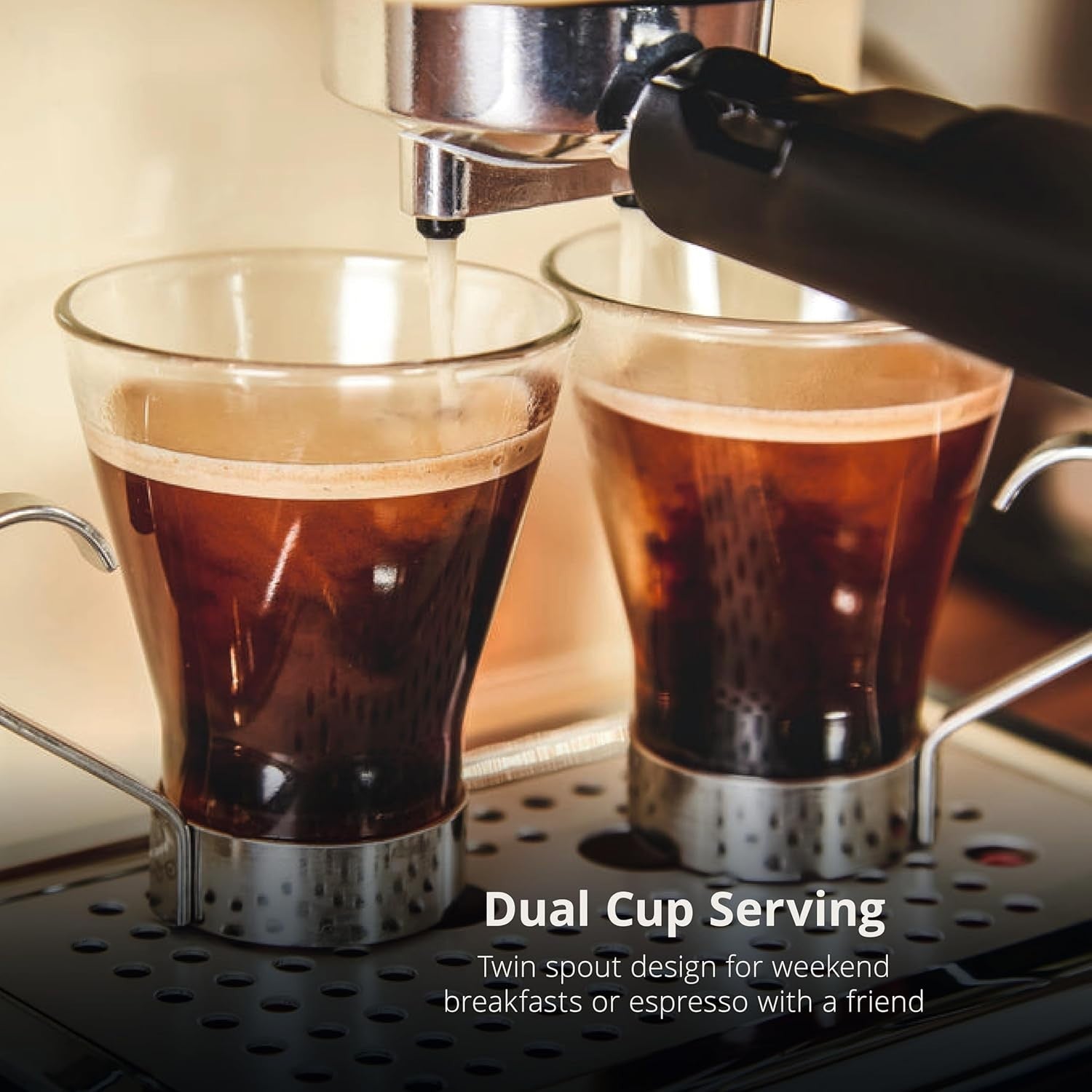 Retro Espresso Coffee Machine 1.2L Milk Frother 1100W Barista Coffee Maker