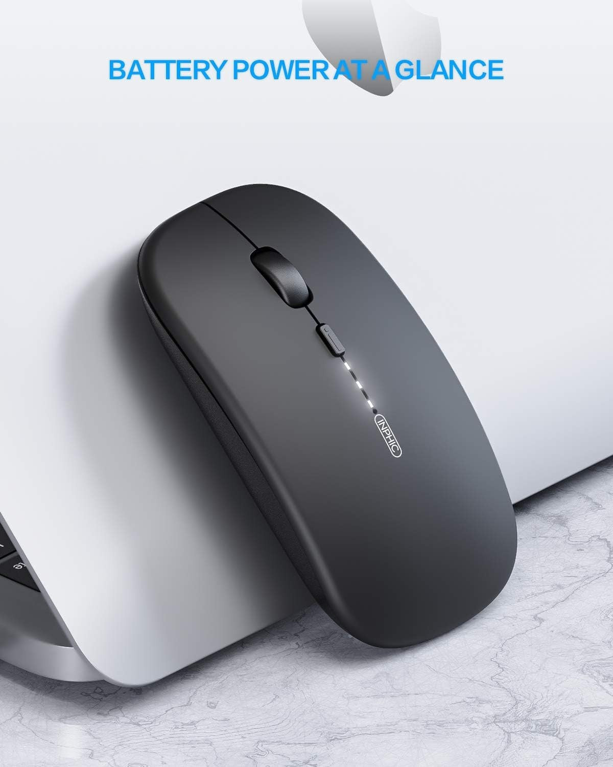 Slim Rechargeable Wireless Mouse Silent Click 2.4G USB Portable Laptop PC