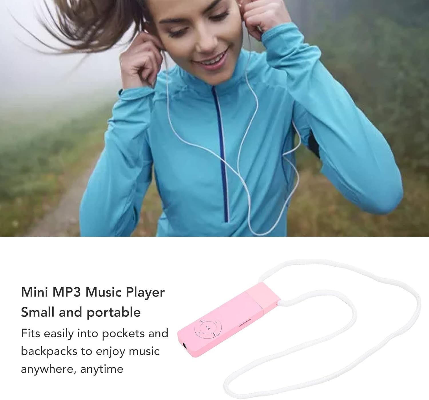USB MP3 Player Stick HiFi Lossless 64GB Portable Pink