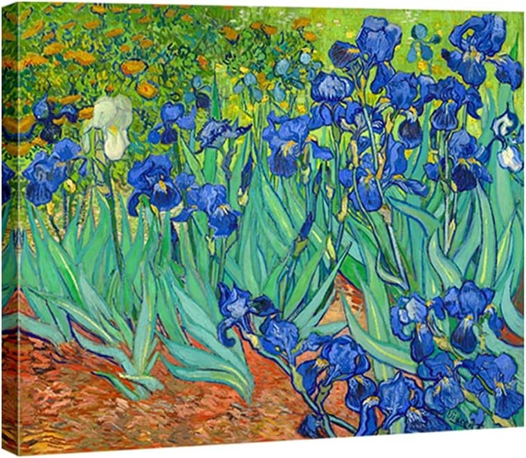 Large Irises Canvas Wall Art Blue Floral Giclee Print