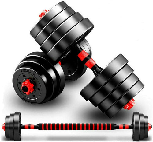 25KG Adjustable Dumbbell Barbell Set Spinlock Vinyl Home Gym Weights