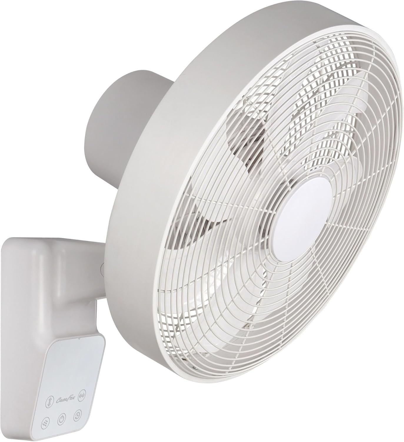 White Wall Fan 5-Speed Remote Controlled Quiet Design 45W Modern Cooling