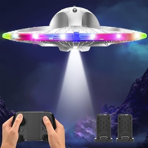 Foam UFO Drone for Kids RC Plane with LED Lights Remote Control Auto Hover 15min