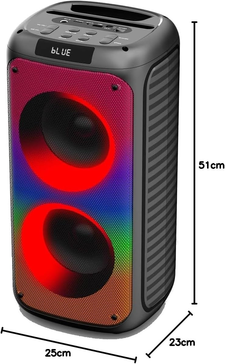 100W Bluetooth Karaoke Machine with 2 Wireless Mics LED