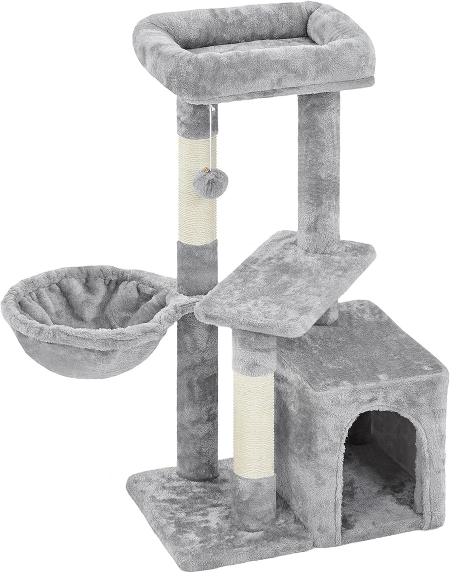 Cat Tree Tower 85cm Indoor Condo Hammock Sisal Scratching Post Play Centre