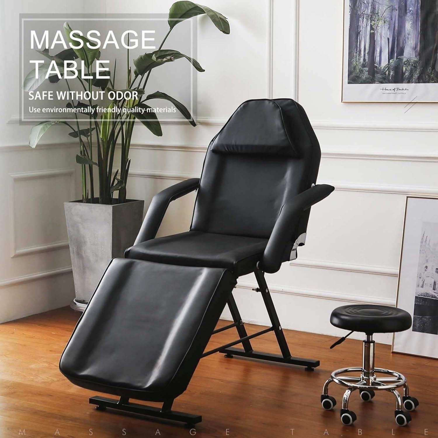 Adjustable Pedicure Salon Stool With Foot Spa Basin Rolling Chair