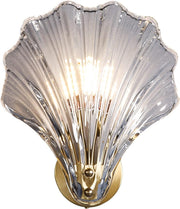 Modern Shell Glass Wall Sconce Light, Elegant LED Lamp for Bedroom Bath