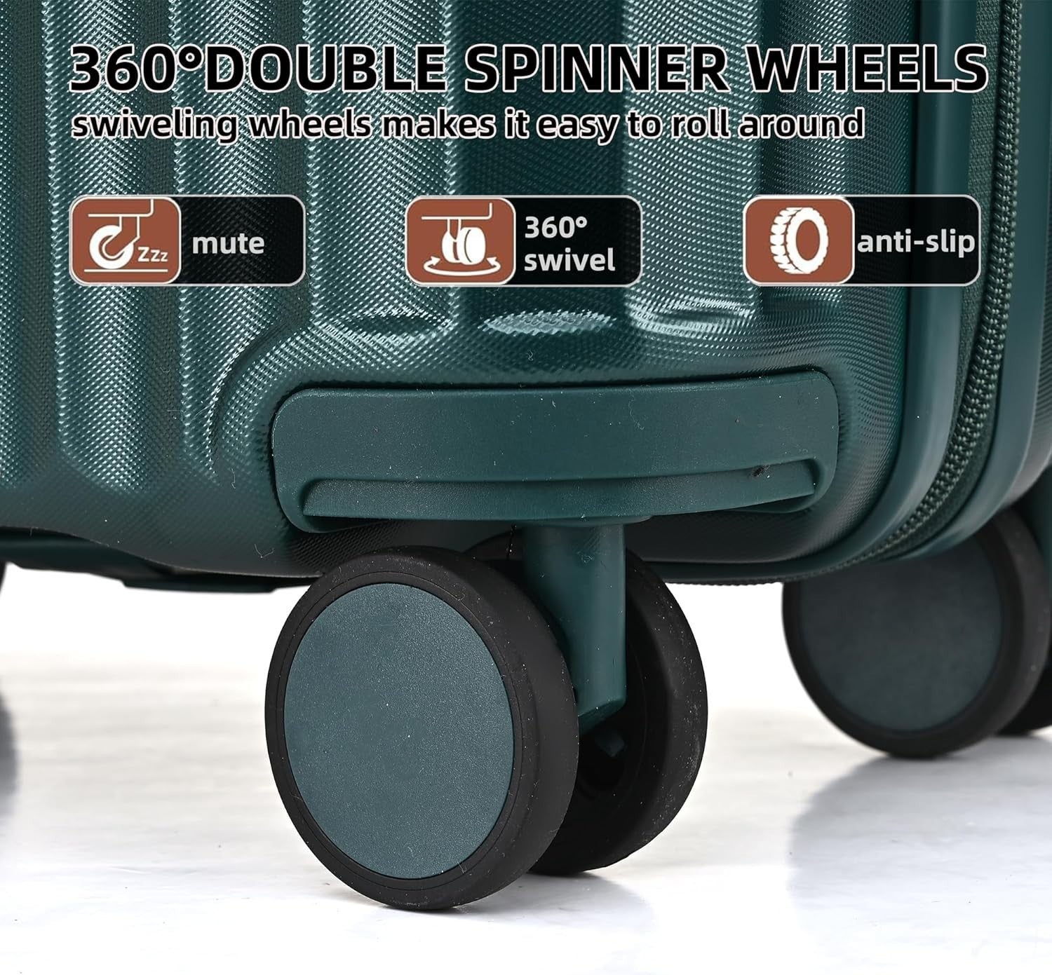 24 Inch Medium Hard Shell Suitcase Lightweight PC ABS 4 Spinner Lock
