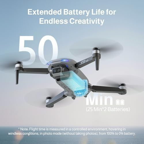 Ameta 4K GPS Drone for Kids & Adults, FPV Camera, 50-Min Flight
