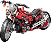 Motorcycle Building Blocks Kit with Moving Pistons & Display Stand 32cm
