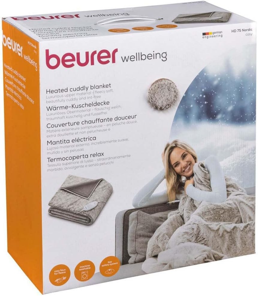 Electric Heated Throw Blanket 180x130cm Auto Shut Off Soft Fur Fleece