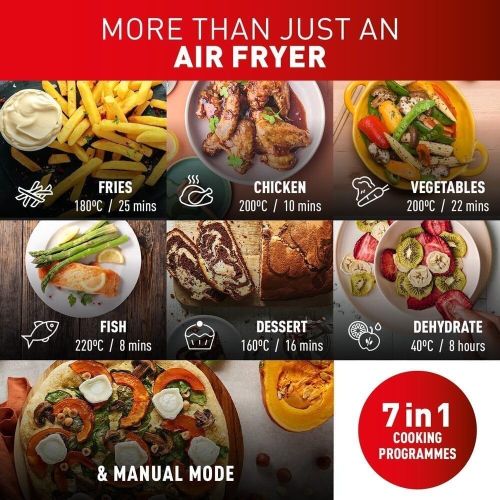 Dual Zone Digital Air Fryer 2 Drawer 8.3L 8-in-1 Extra Crisp Dishwasher Safe