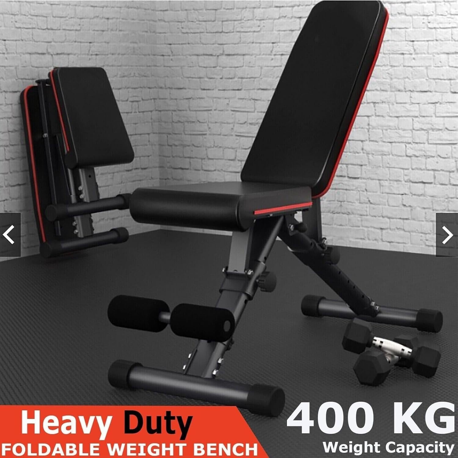 Foldable Adjustable Weight Bench Incline Decline Flat 400kg Home Gym