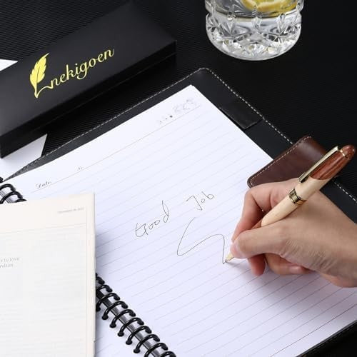 Handmade Wooden Ballpoint Pen Gift Set Executive Luxury Pen Box Black Ink