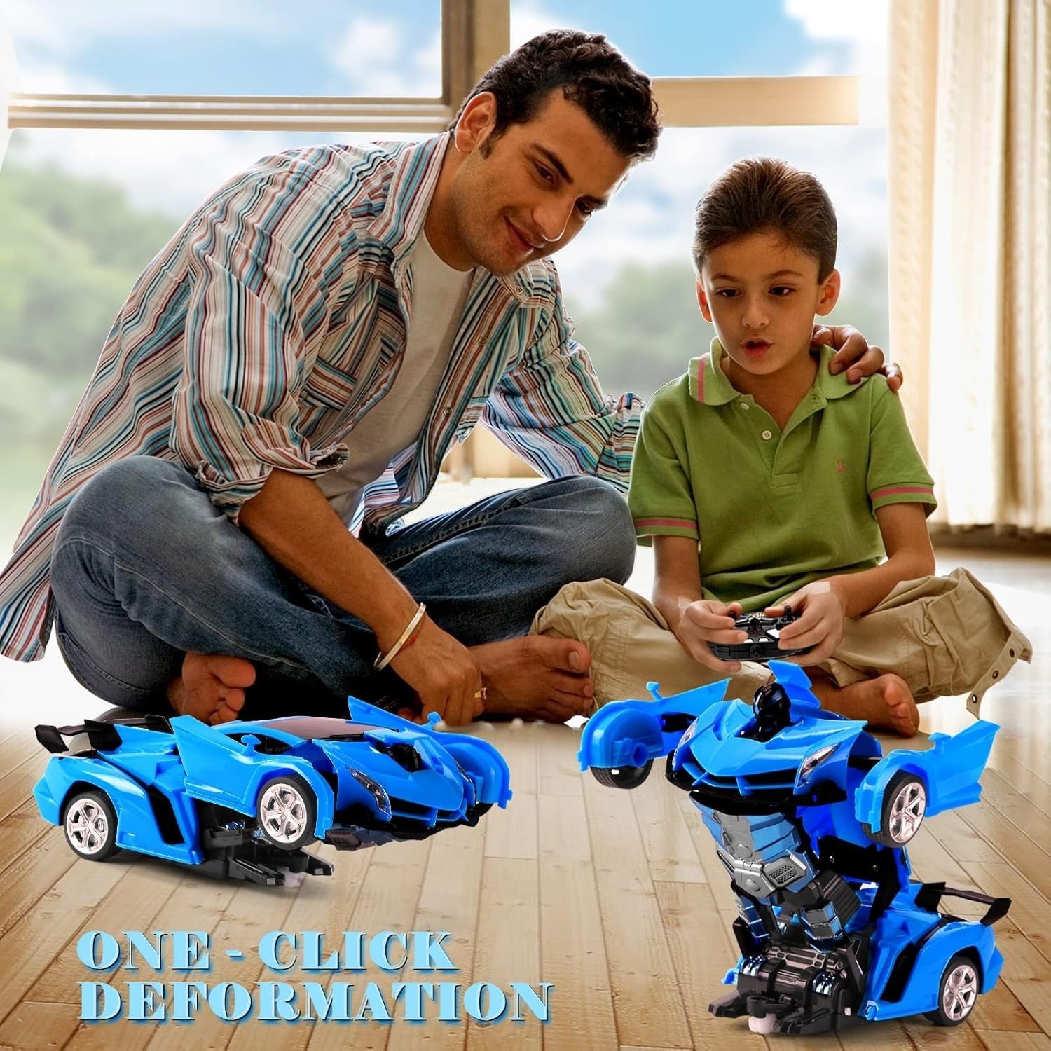 Transforming Robot RC Car 360° Rotating Toy – Gift for Kids Boys 3–8+