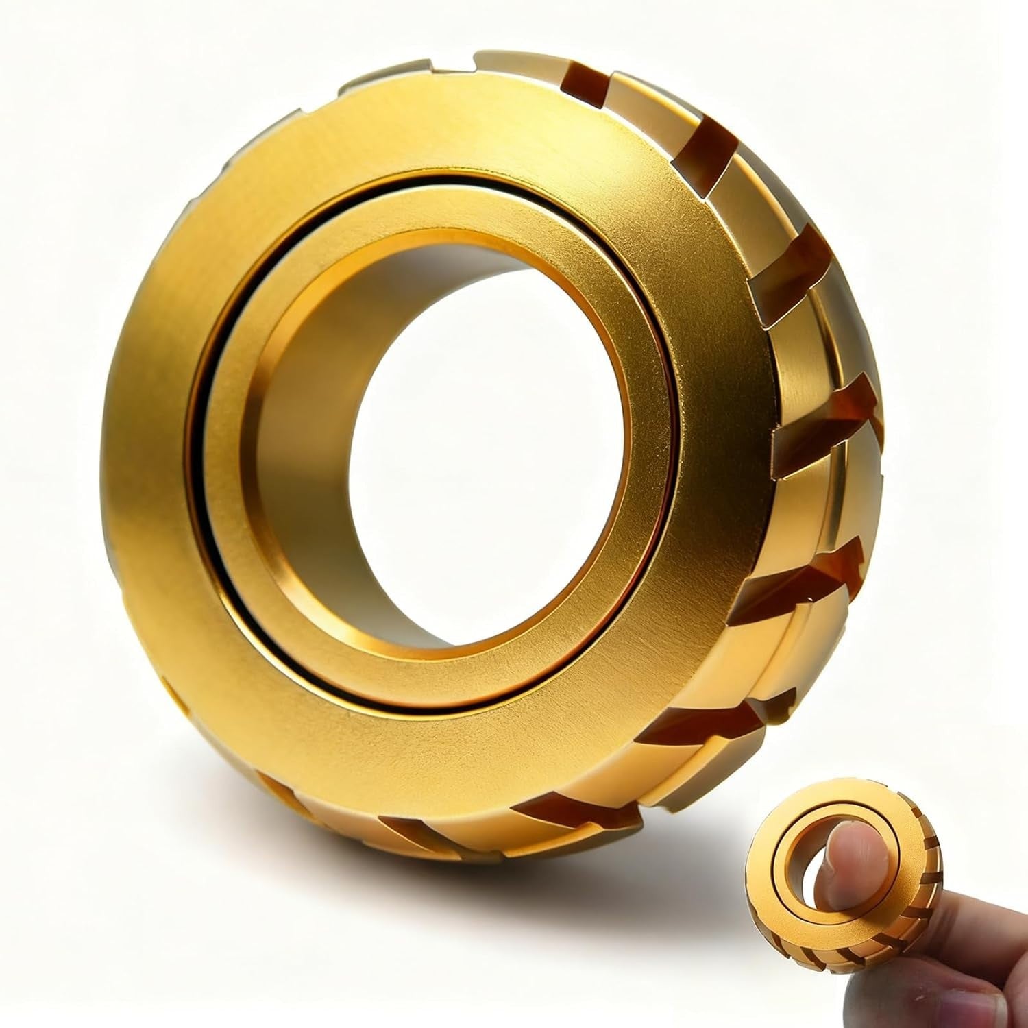 Gold Metal Fidget Ring Magnetic Slider Stress Relief EDC