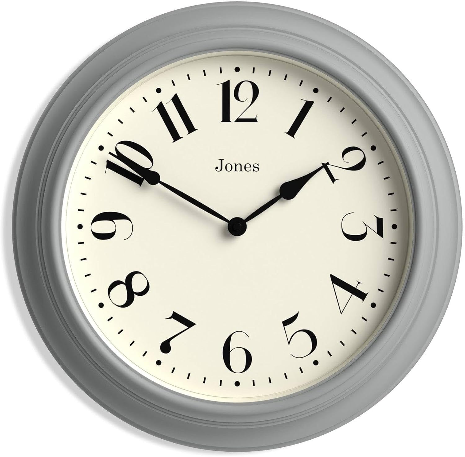 40cm Grey Silent Wall Clock Classic Round Design for Kitchen or Living Room