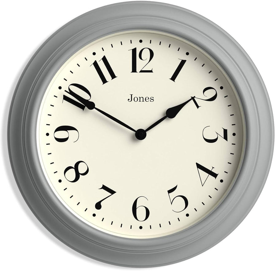 40cm Grey Silent Wall Clock Classic Round Design for Kitchen or Living Room