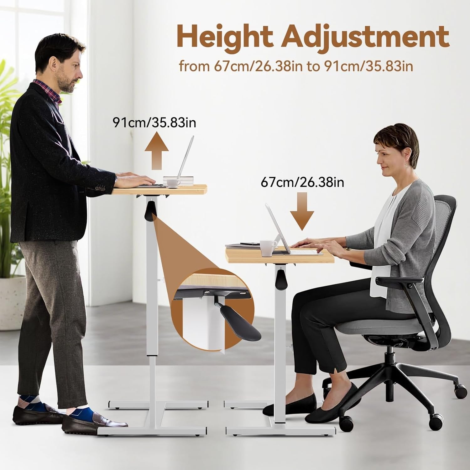 Overbed Bedside Table Height Adjustable Laptop Desk with Wheels Sofa