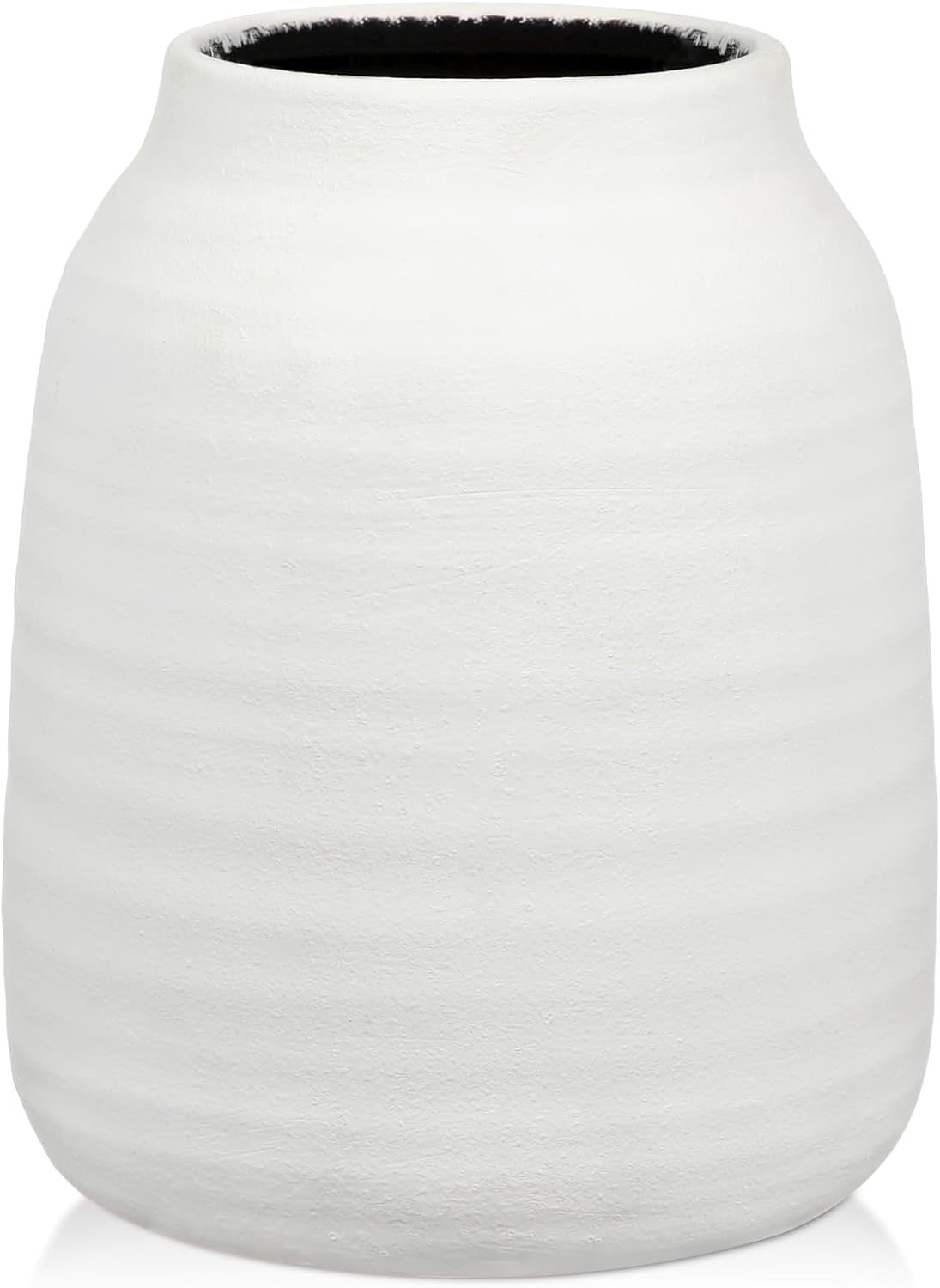 White Ceramic Vase 18cm Rustic Flower Holder Pampas Modern Home Decor